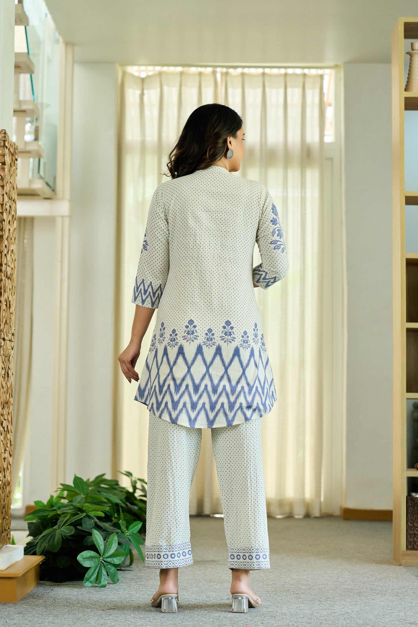 Blue Cotton Co-ord Set | Comfortable Pure Cotton Embroidered Co-ord for Women