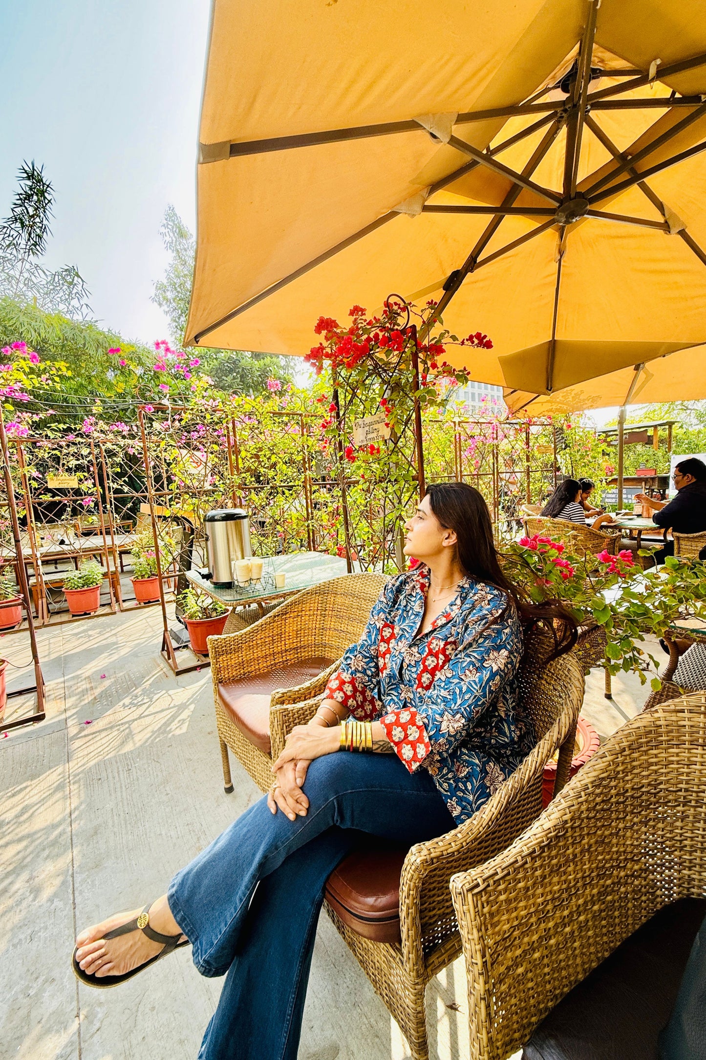 Siyaahi Cotton Hand Block Oversized Shirt - House Of Kaura