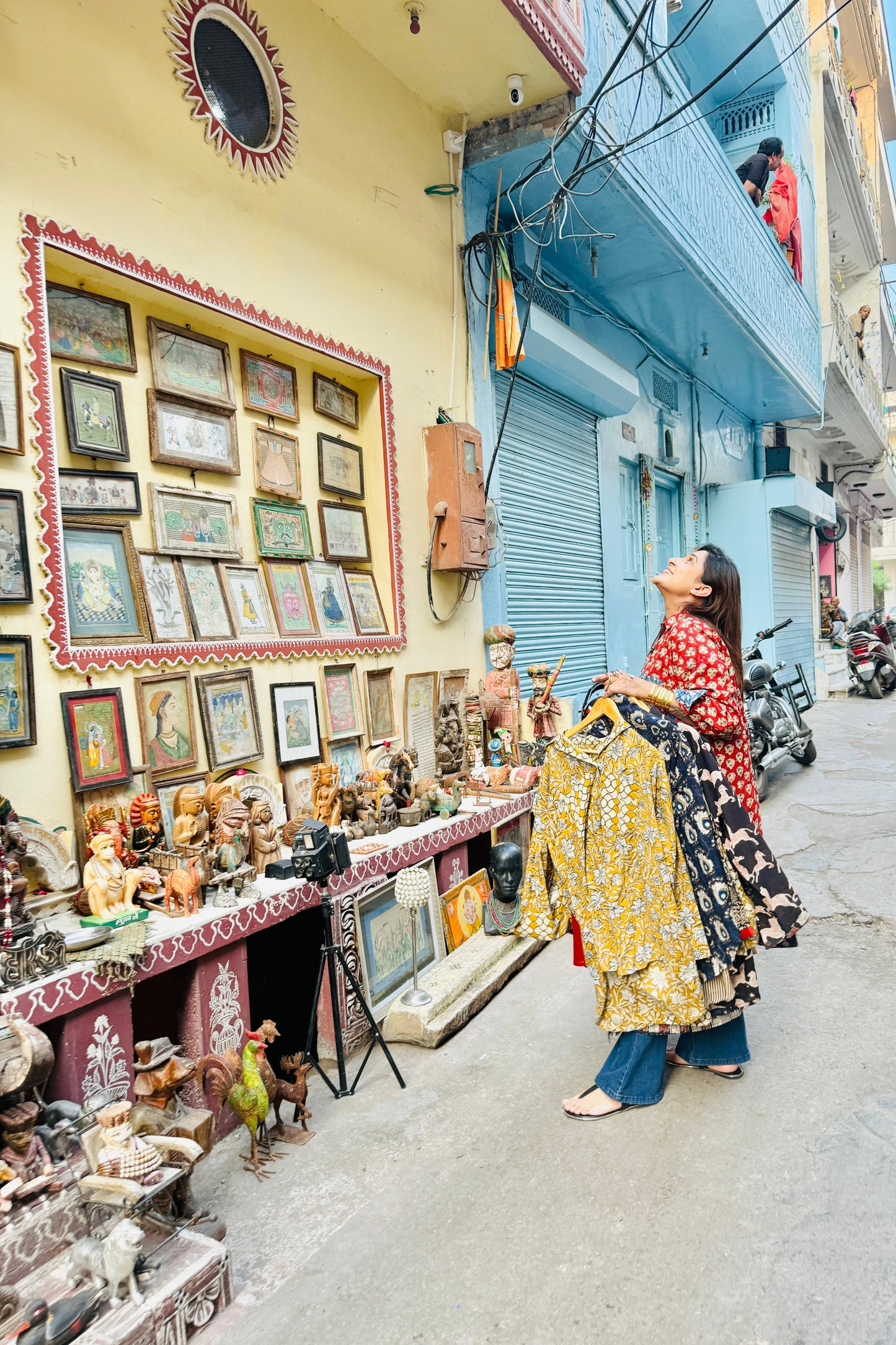 Gulabagh Oversized Cotton Hand Block Shirt - House Of Kaura