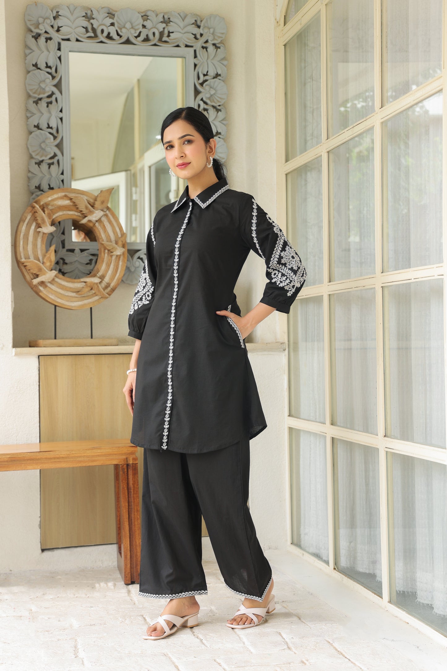 Black Doriya Co-ord Set – Timeless Elegance in Ethnic Fashion