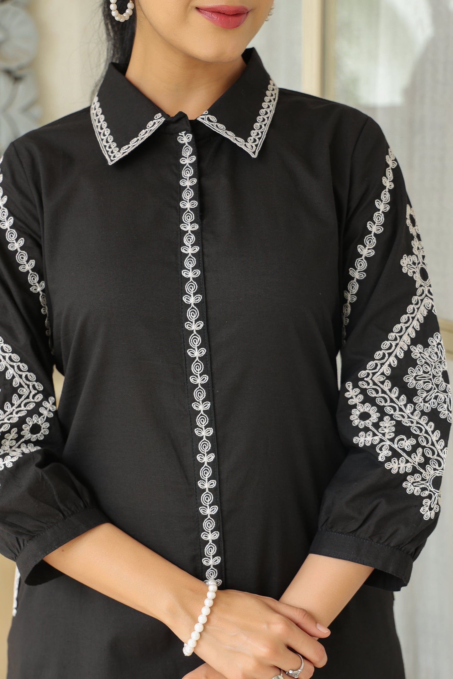 Black Doriya Co-ord Set – Timeless Elegance in Ethnic Fashion