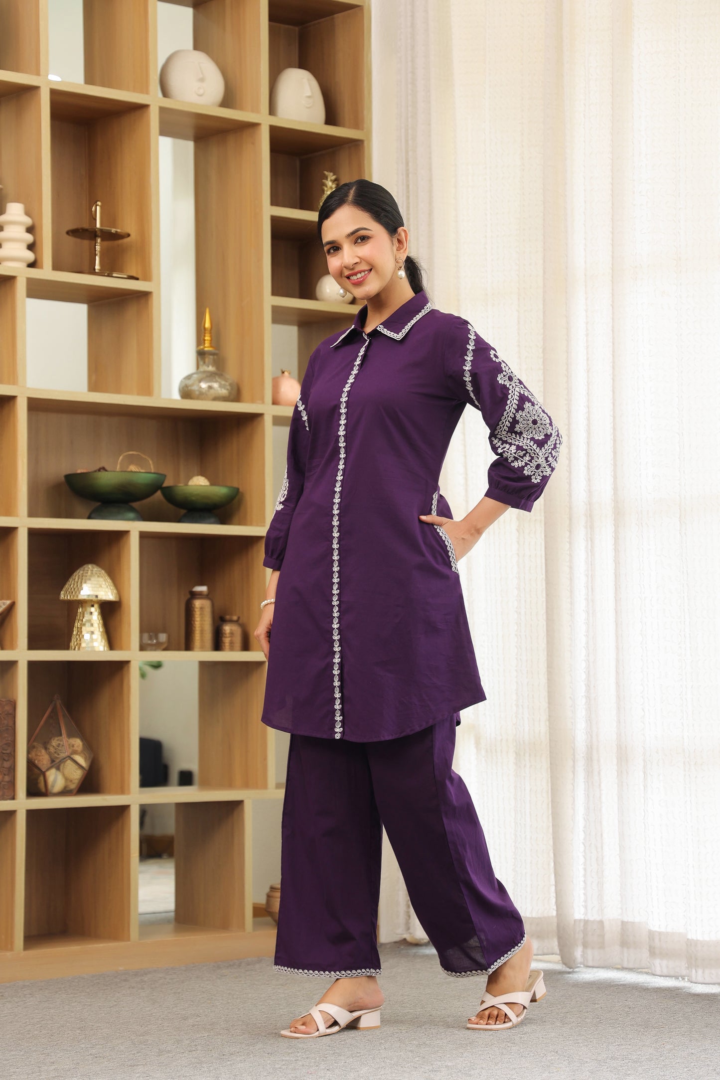 Deep Purple Doriya Coord Set – Chic Ethnic Co-ord for Women
