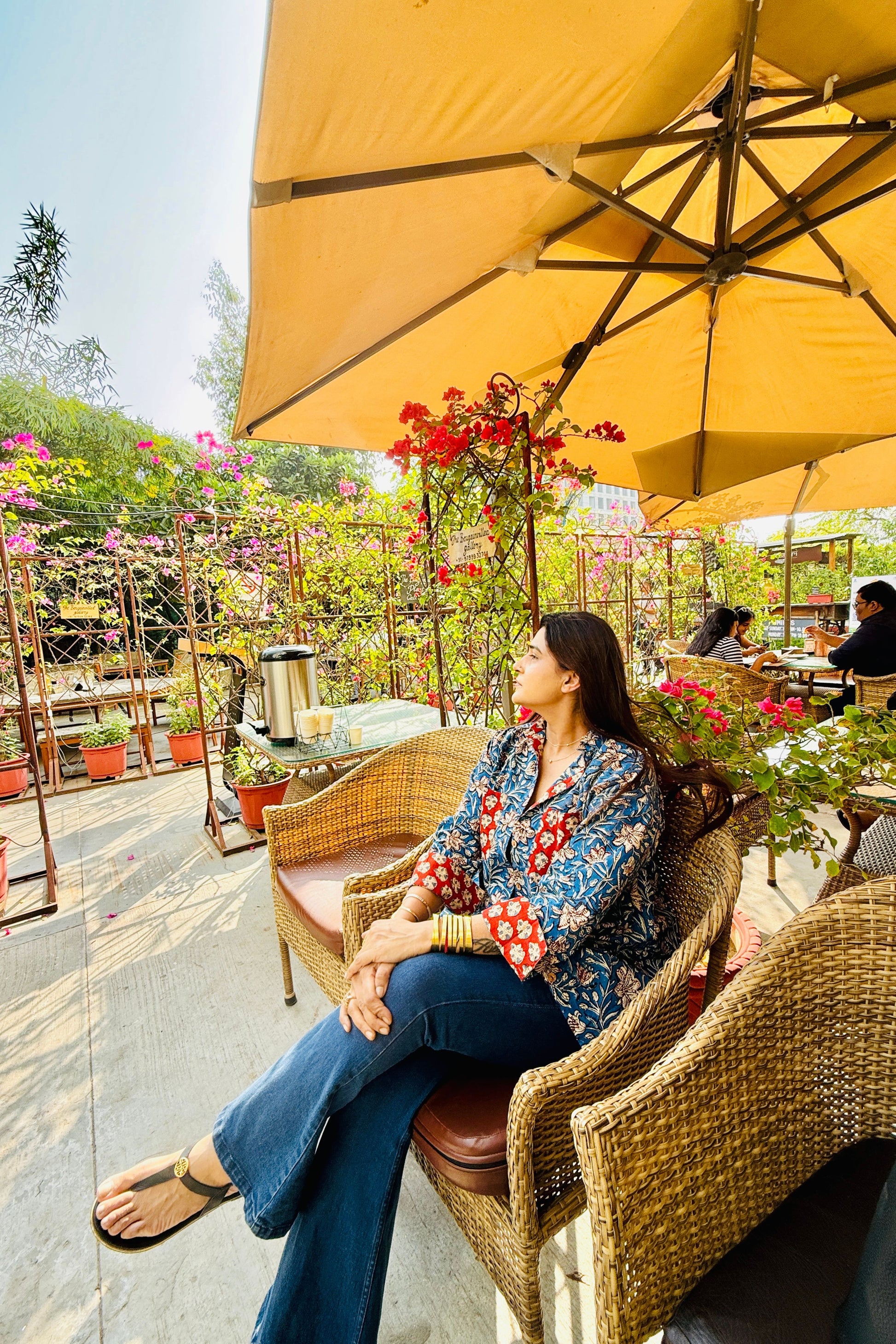 Siyaahi Cotton Hand Block Oversized Shirt - House Of Kaura