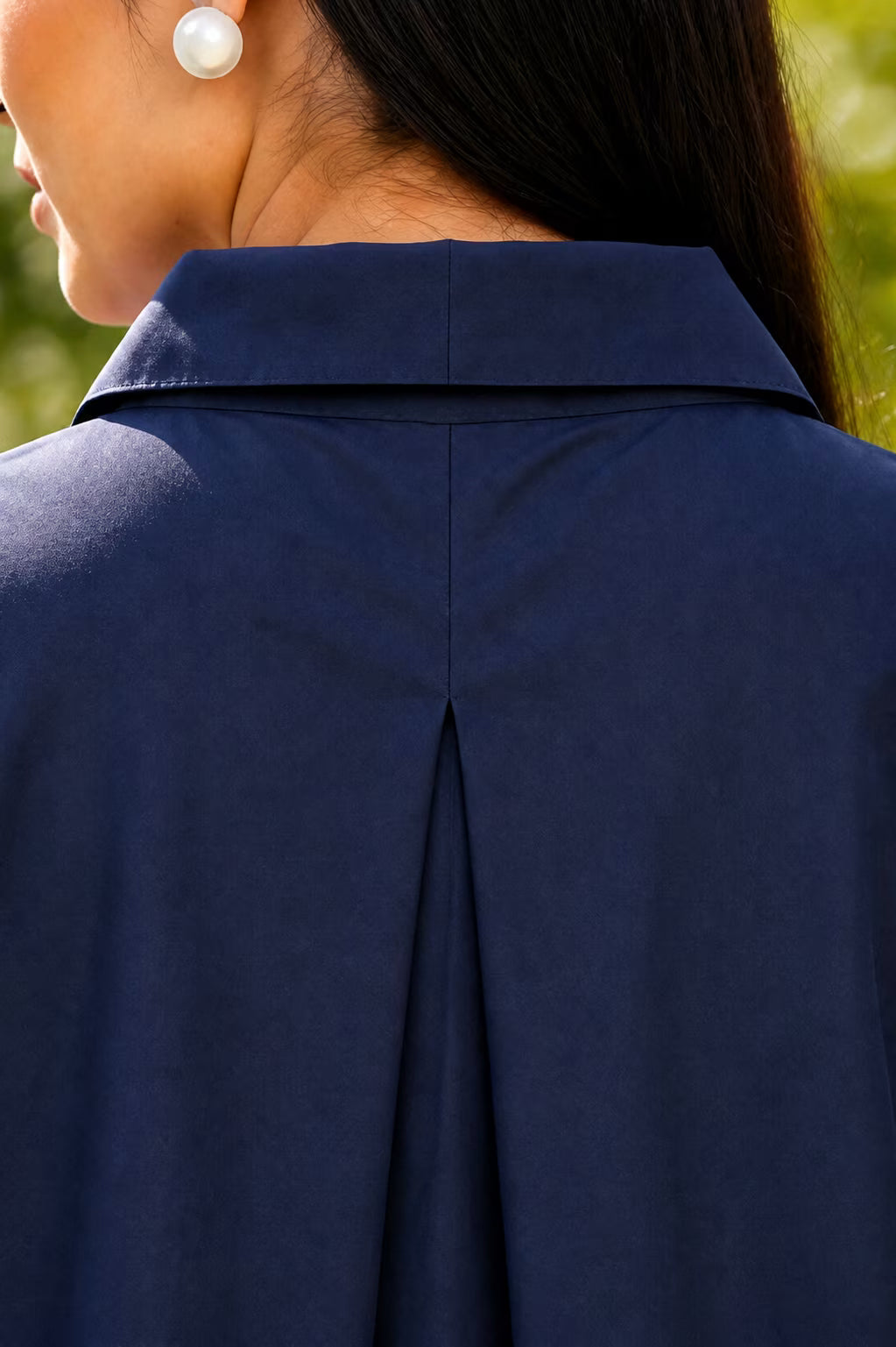 Blue Cotton Flared Shirt Dress with Pockets – Relaxed Summer Dress - House Of Kaura