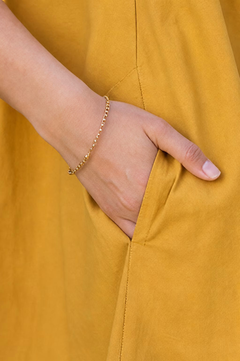 English Mustard Cotton Flared Shirt Dress with Pockets – Summer Dress - House Of Kaura